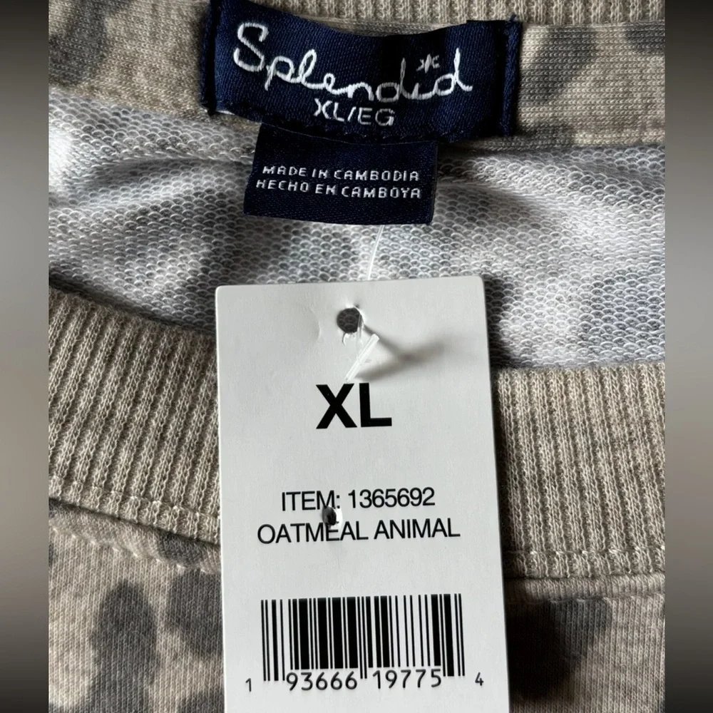 NWT Splendid Women’s Leopard Print Pajama Top & Bottom Set Size XL
